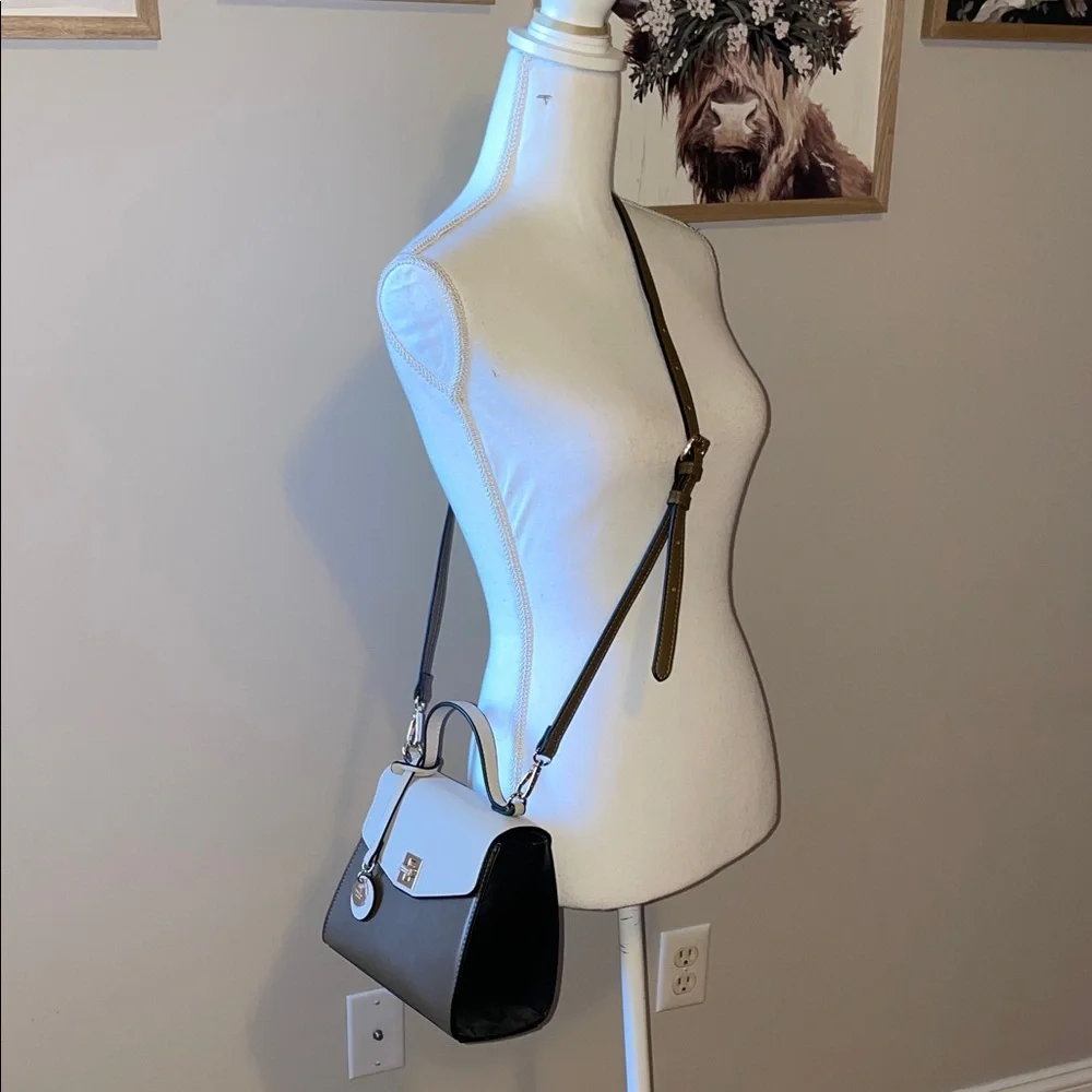 Chic DUNE Two-Tone Satchel in Cream and Brown